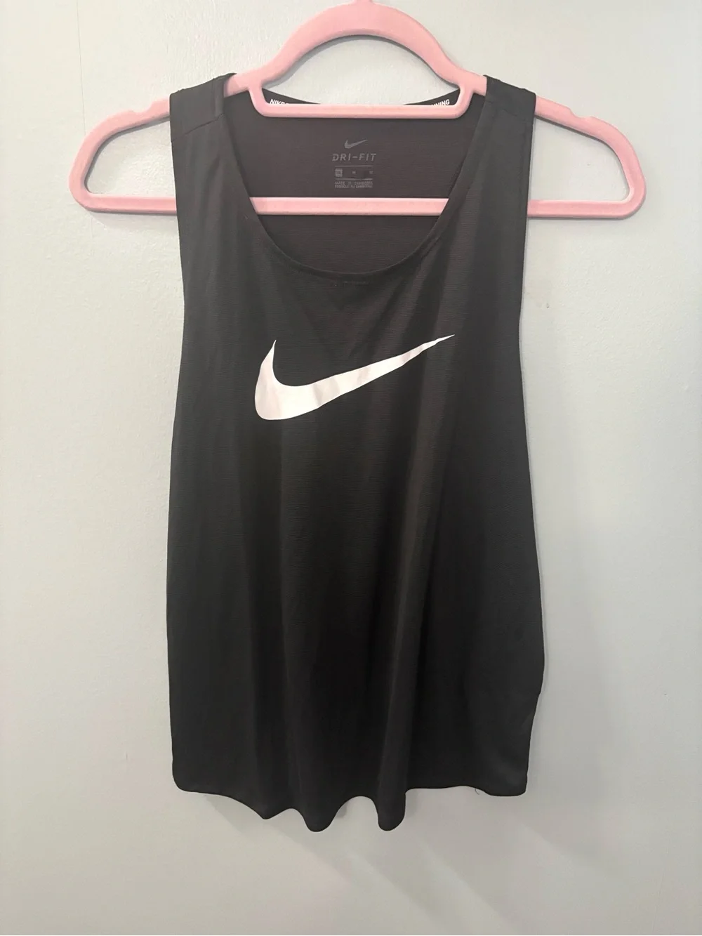 Nike Black Tank Top with White Swoosh Logo